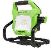 LED-прожектор Greenworks G40WLH с гибридным питанием, 40V / 220V, 1000/2000 лм, крюк для подвеса, крепление на стену, кабель 30 см, без АКБ и ЗУ (3503907)