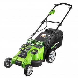 Газонокосилка аккумуляторная Greenworks G40LM49DBK3, TwinForce, 40V, 49 см, c 1хАКБ 3 А.ч и ЗУ