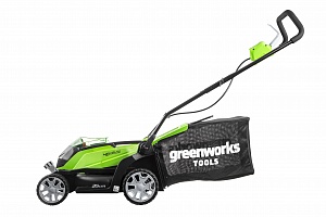 Газонокосилка аккумуляторная Greenworks, 40V, G40LM35K6, 35 см, c 1хАКБ 6 А.ч и ЗУ